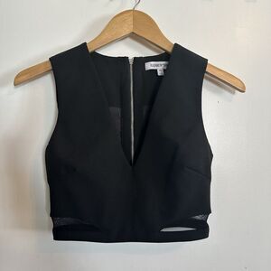 ELIZABETH AND JAMES Black V-Neck Crop Top - Size XS